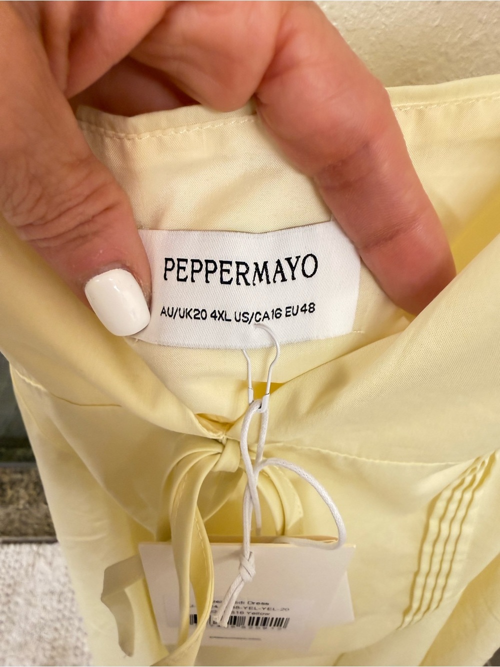 Peppermayo Pale Yellow Tie-Shoulder Midi Dress - Picture 2 of 7